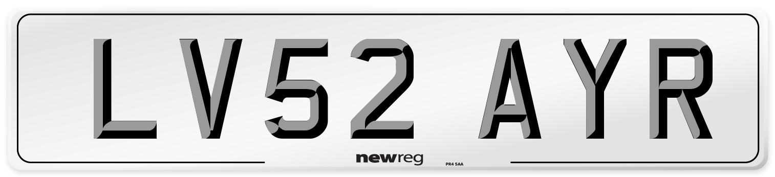 LV52 AYR Number Plate from New Reg